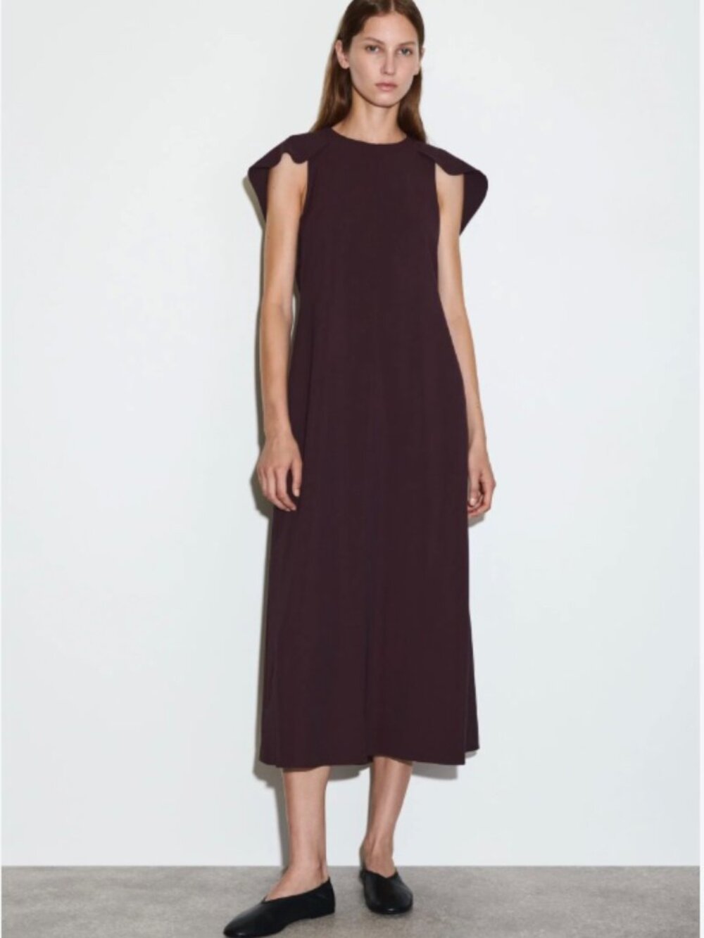 COS Cape-Shoulder Midi Dress